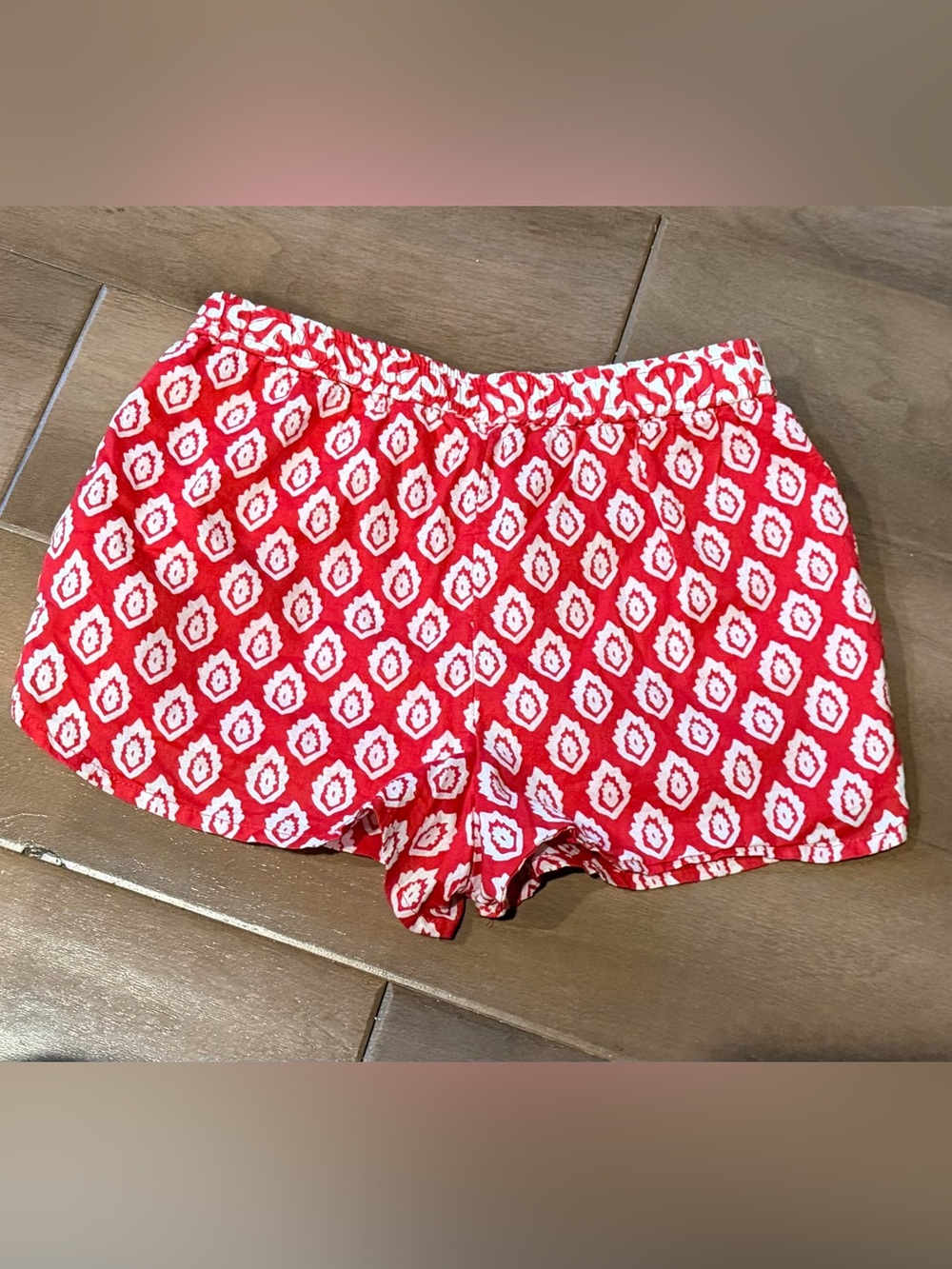 Vineyard Vines Red and White Printed High-Waist Shorts SZ XS 5-6 girls
